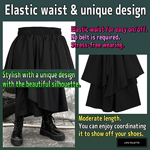 Life Palette Japanese Style Samurai Hakama Harem Pants Men Women Yoga Ninja Pants Black… One Size4