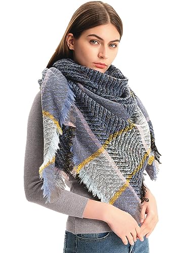 Bufandas casuales con borla de mujer estilo capa invierno bufanda de chal 3