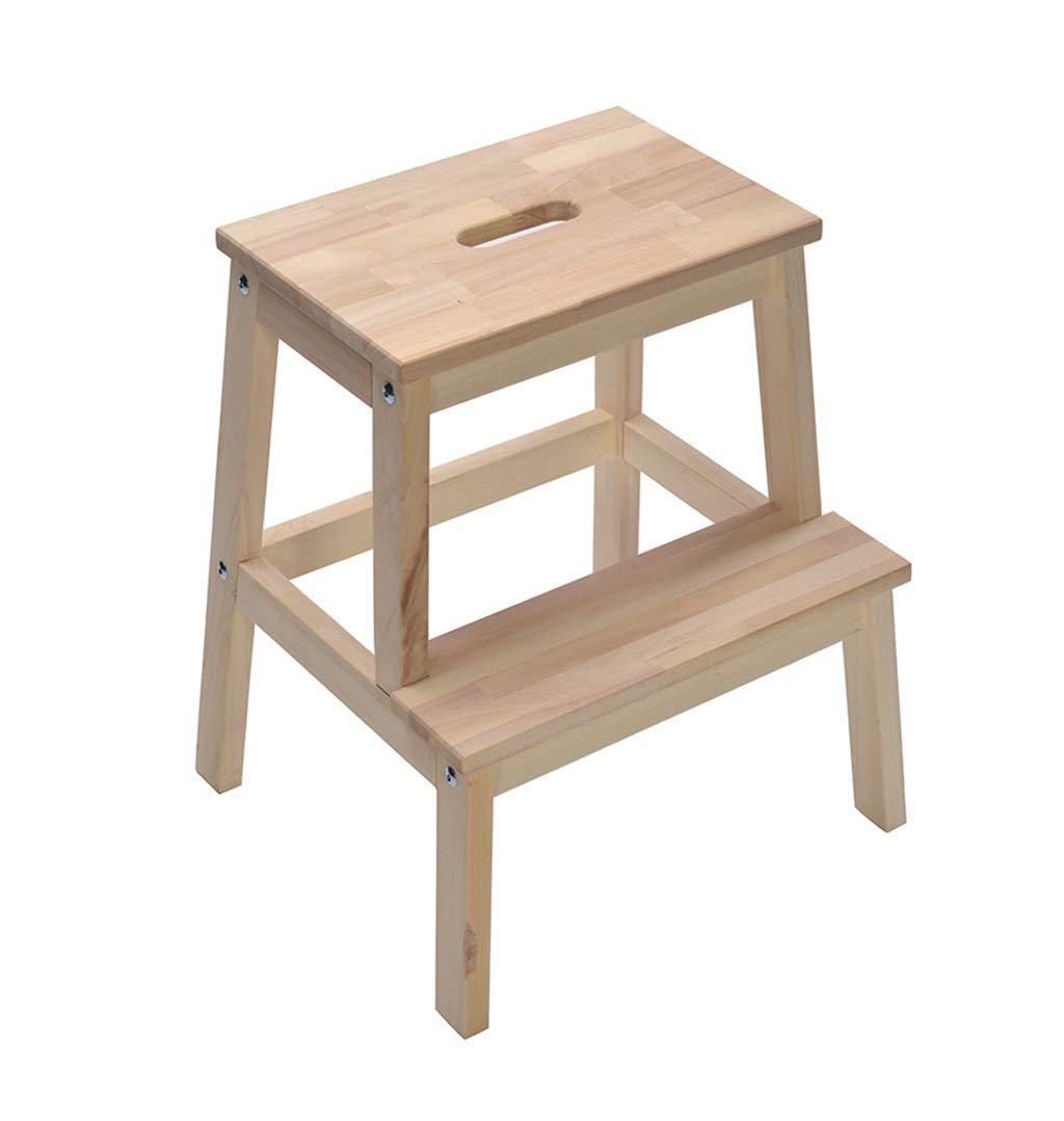 Tabouret d'échelle multifonctionnel en bois massif blanc 150 kg