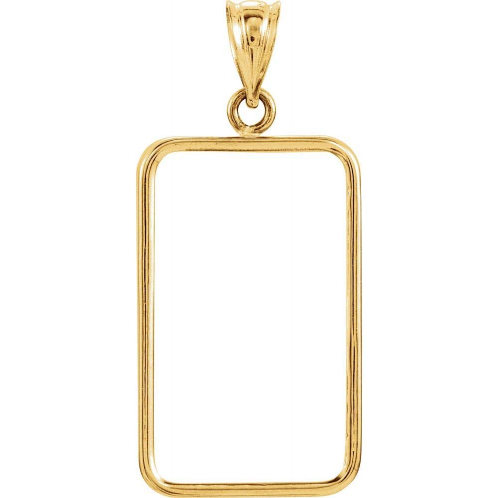 Solid 14k Yellow Gold Charm Pendant Mounting for 23.5x14x1mm Credit Suisse
