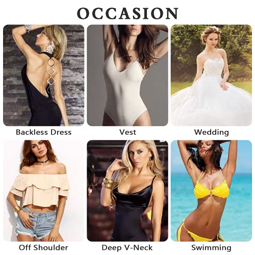 2 Pairs Adhesive Bra, Breast Lift Strapless Backless Bra Nippless Covers Push Up Self Invisible Sticky Bra For Women (Beige+Black) (B) #TOP5