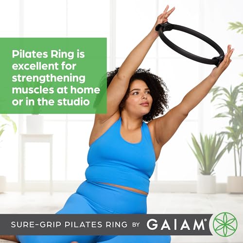 Image of Gaiam Pilates Ring Fitness Circle, Toning Arms, Legs & Core | 15 inch Magic Circle | Foam Padded Handles | Lightweight & Flexible | Home & Studio | Includes Exercise Guide
