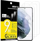 NEW'C 3 Pack Designed for Samsung Galaxy S21 Plus / S21+ 5G (6.7),Screen Protector Tempered Glass, Fingerprint Resistant, 9H Hardness, 0.33mm Ultra Transparent, Ultra Resistant
