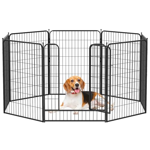 The Fellie Large 8 Panel Dog Playpen, Foldable Metal Pet Pen for ...