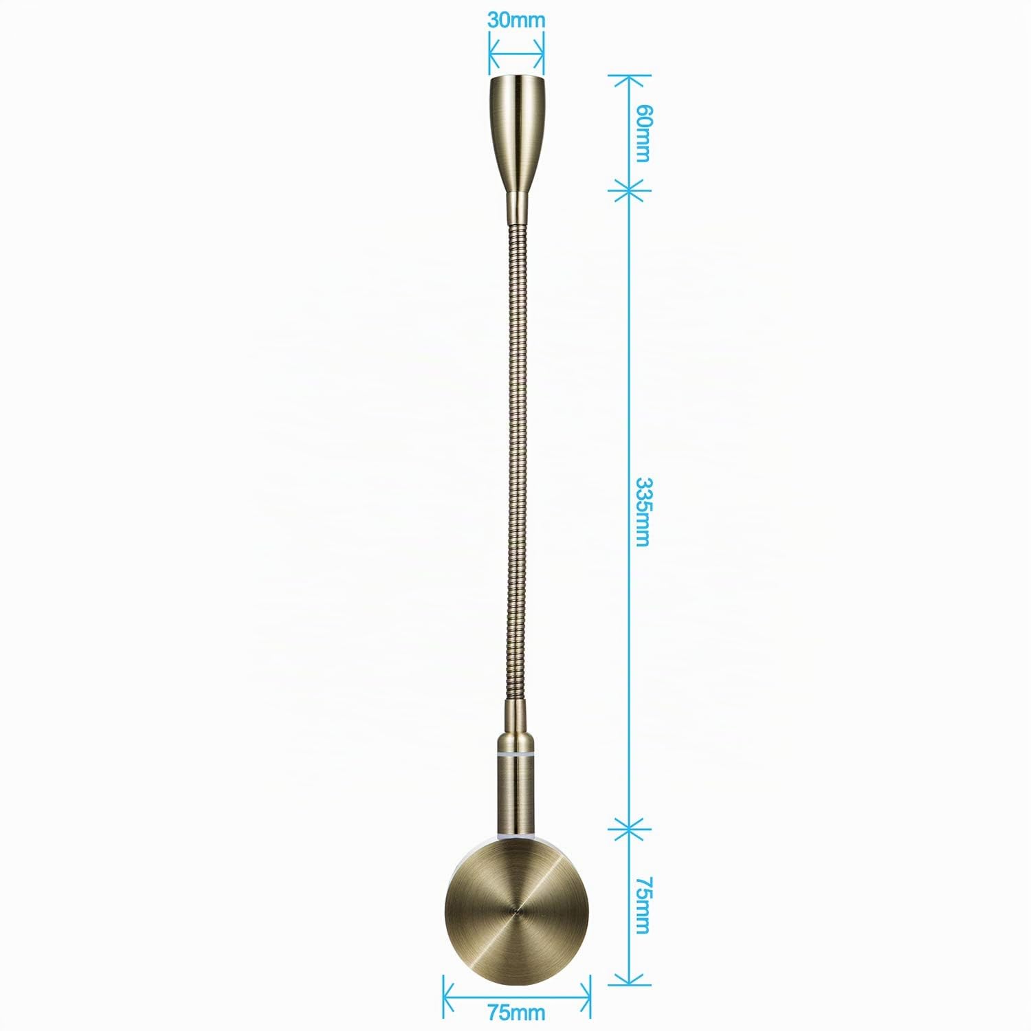 Meanyee tactile dimmable interrupteur mural lampe de lecture led lampe de chevet/lumières pour la lecture livre au lit (indicateur (bronze))