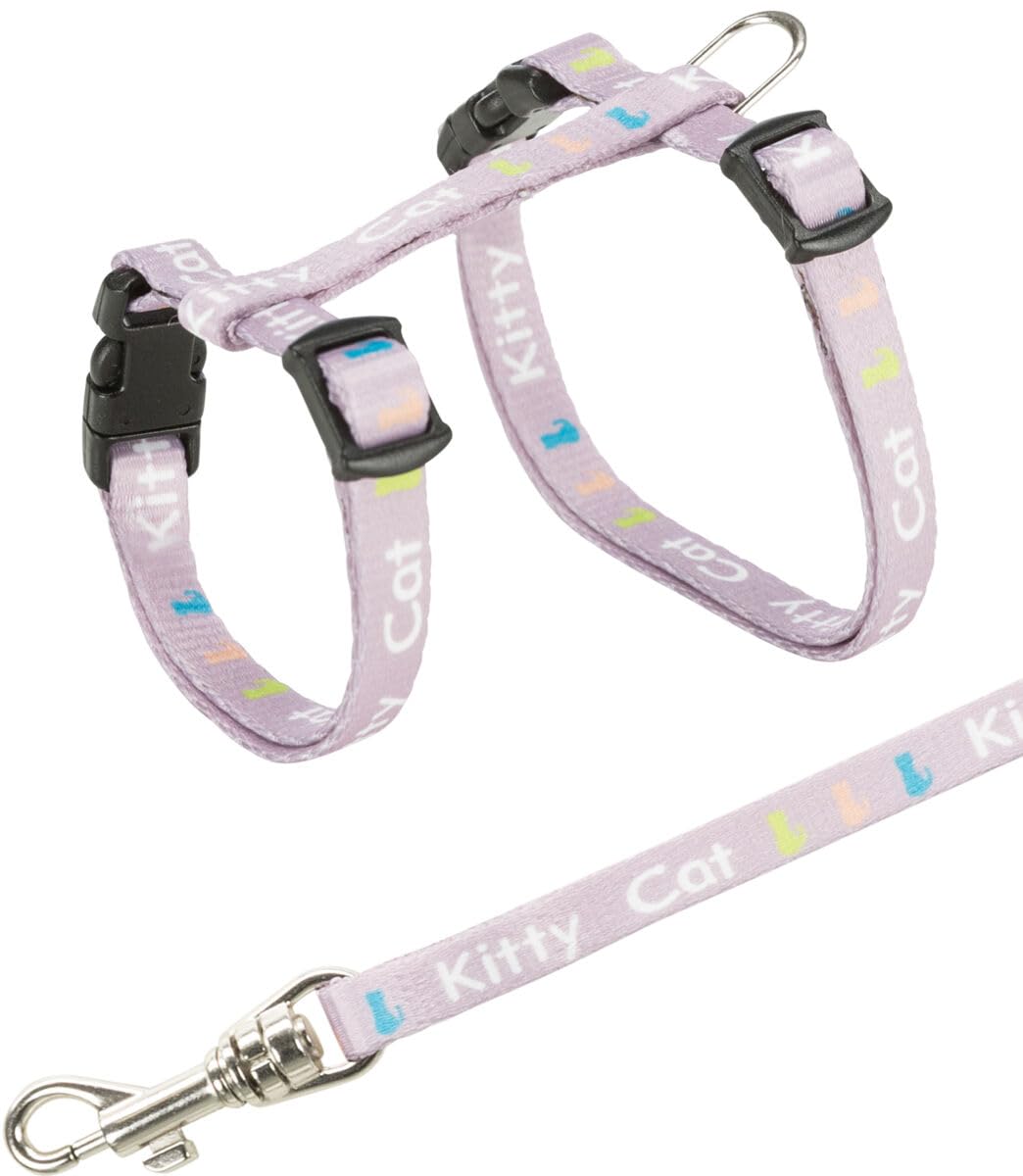 Trixie 4181 zestaw uprzęży i smyczy dla kociąt/małych kotów, nylonowe 21-33 cm / 8 mm, różne kolory