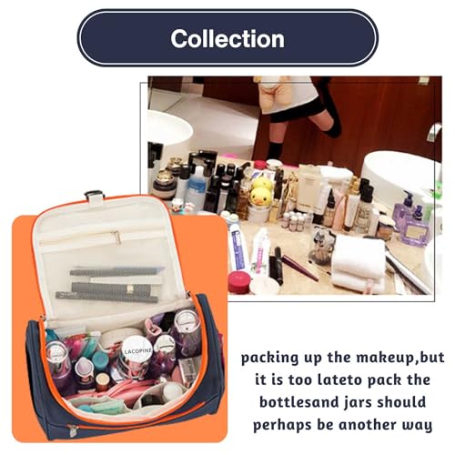 Image of Women's Multi Functional Travel Toiletry Hanging Makeup Organiser Bag(Blue)