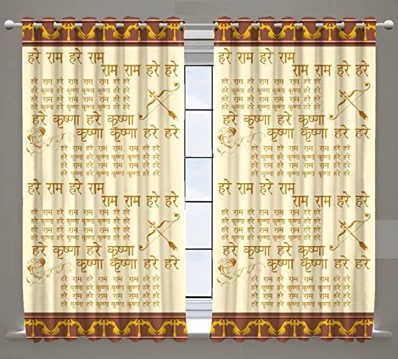 Buy Amazin Homes Digital Printed Hare Krishna Print Window Curtain for