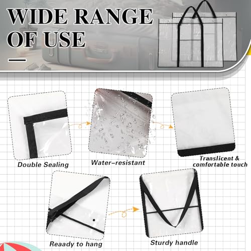 Image of Windyun 2 Pack Large Poster Storage Bag 48 inch x 36 inch Bulletin Board Holder Art Portfolio Case PVC Art Portfolio Container Bulletin Board Storage Box with Pocket for Classroom Teacher Organization(Black)