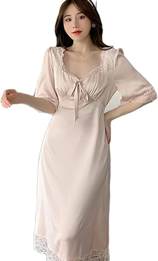 Amazon | [AOBRICON] ネグリジェ レディース ルームウェア 前開き  