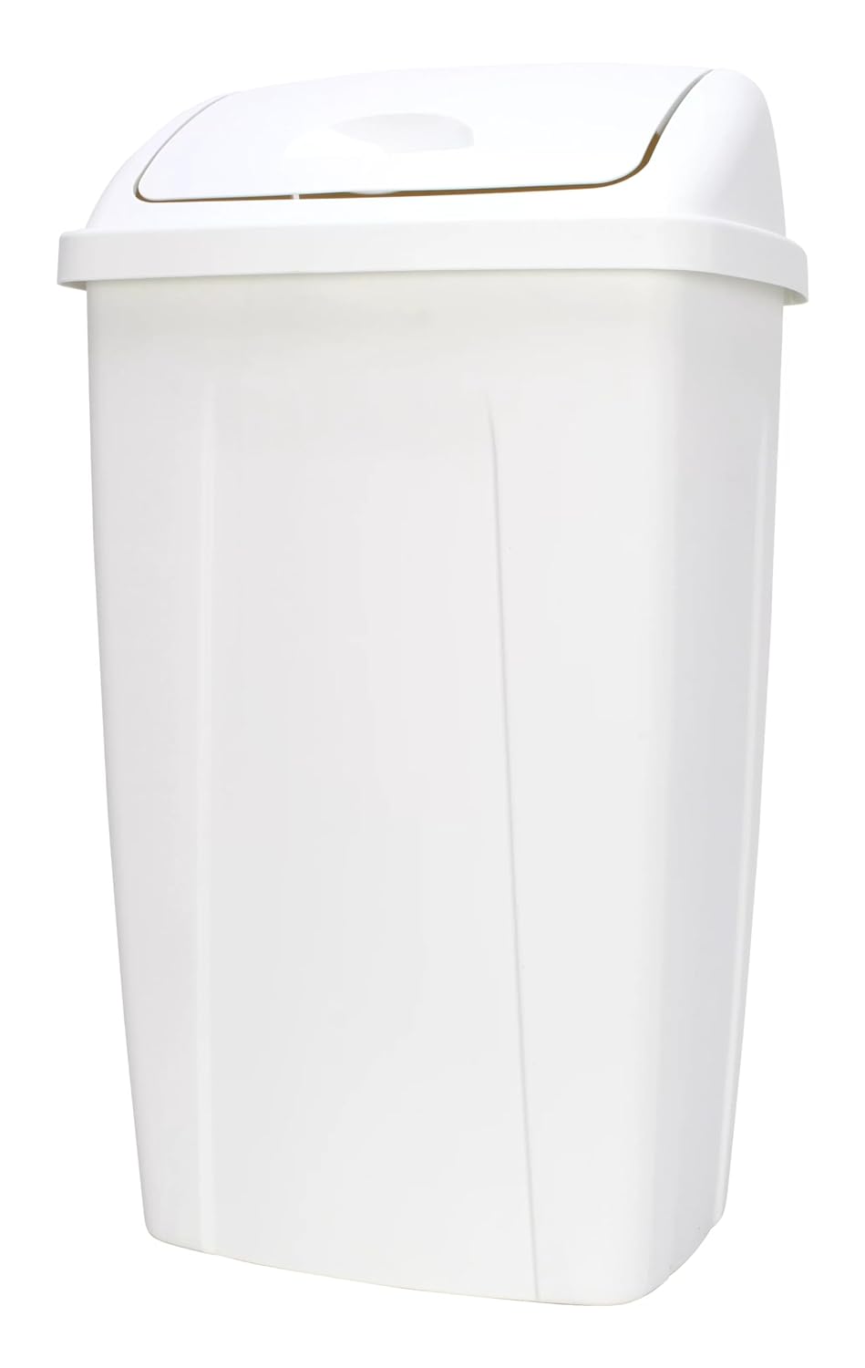 CJLXL 13 Gallon Trash Can, Plastic Swing Top Kitchen Garbage Trash Can (White)