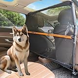 HCGADON Dog Barrier for SUV - 50" Wide Escape-Proof Dog car Divider Back seat Barrier, Durable Nylon/PVC Mesh Net | Foldable Car Dog Barrier for Trucks, Mid-Sized Vehicles & SUVs
