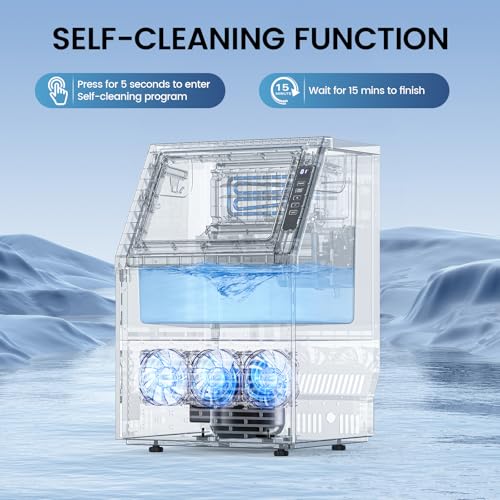 Image of Electactic Commercial Ice Maker Machine, 80Lbs /24H Under Counter ice Machine with 24 Hours Timer & LCD Panel, 28lbs Storage Capacity, Freestanding Ice Maker for Home, Bar, Restaurant, Office