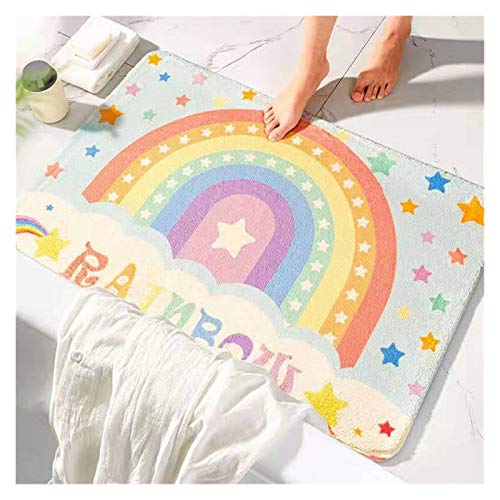 junfeng Tapis Bienvenue D'ENTRÉE PORTORATES Tapis Tapis pour Bain à la Maison Salon Salon Stair Cuisine Cuisine Couloir Non-Slip (Color : Rainbow, Size : 40cmx60cm) Cover