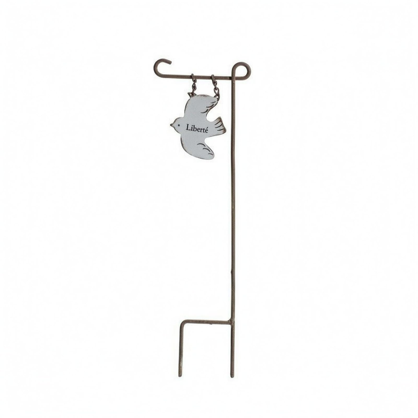 Iron Decorative Bird Garden Stake Painted Detailing Hanging Bird Stake Printed Lettering Outdoor Decor Rustic for Gardeners, Plant Lovers, Planters, Pots, S Pigeon | Collectibles-image-20