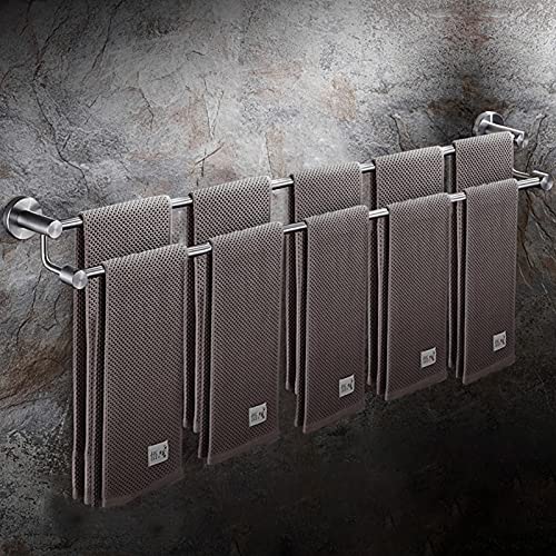 Double serviette à serviette étagère murale en acier brossé avec rangement