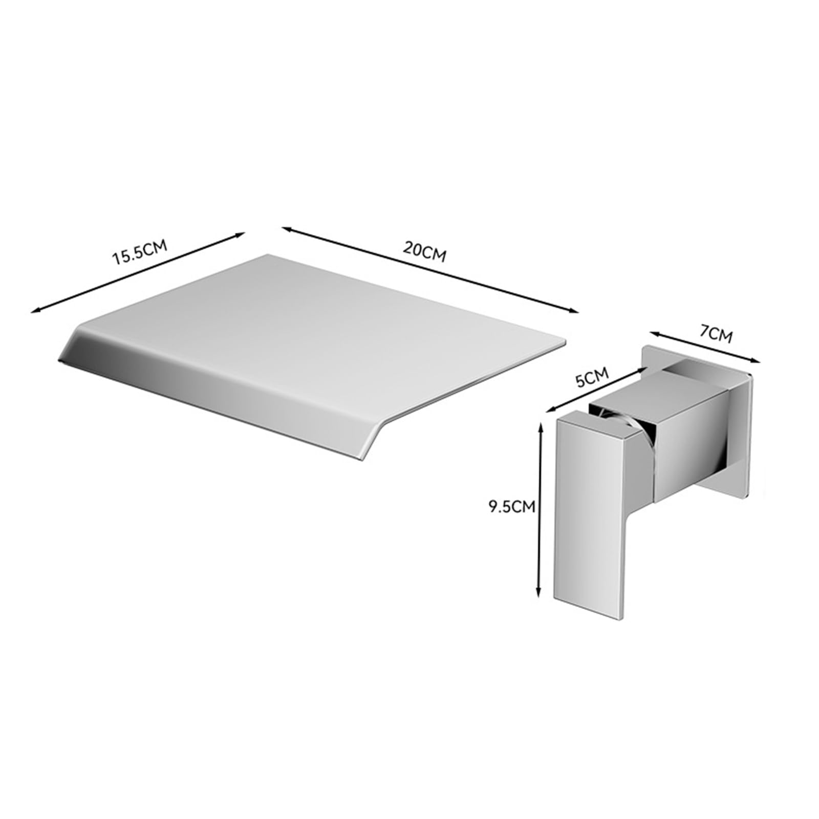 Rubinetto A Cascata Per Lavabo A Muro Rubinetto Bagno Lavabo E Bidet Miscelatore Lavabo Bagno Tutto In Rame Acqua Miscelata Calda E Fredda Installazione A 2 Fori,cromo