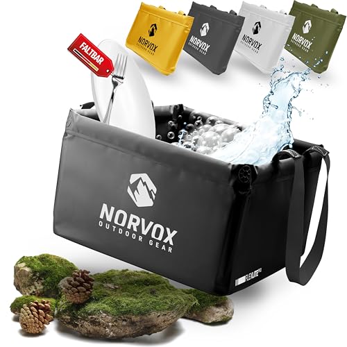NORVOX Outdoor Faltschüssel - 15L oder 20L – faltbare Schüssel -...
