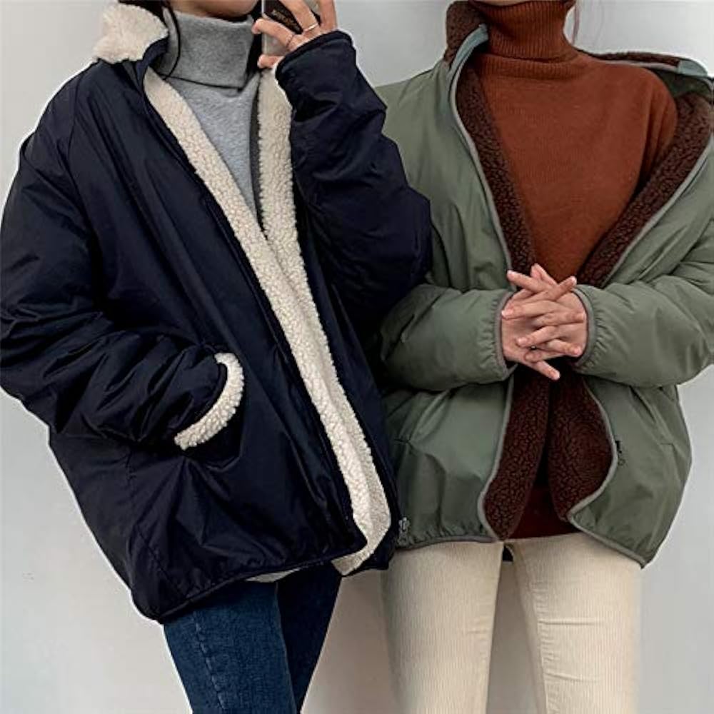 Amazon | [ハト] ボアブルゾン リバーシブル ボアジャケット