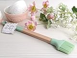 Beech wood KATIE ALICE Cottage Flower Beech & Green Silcone PASTRY BRUSH