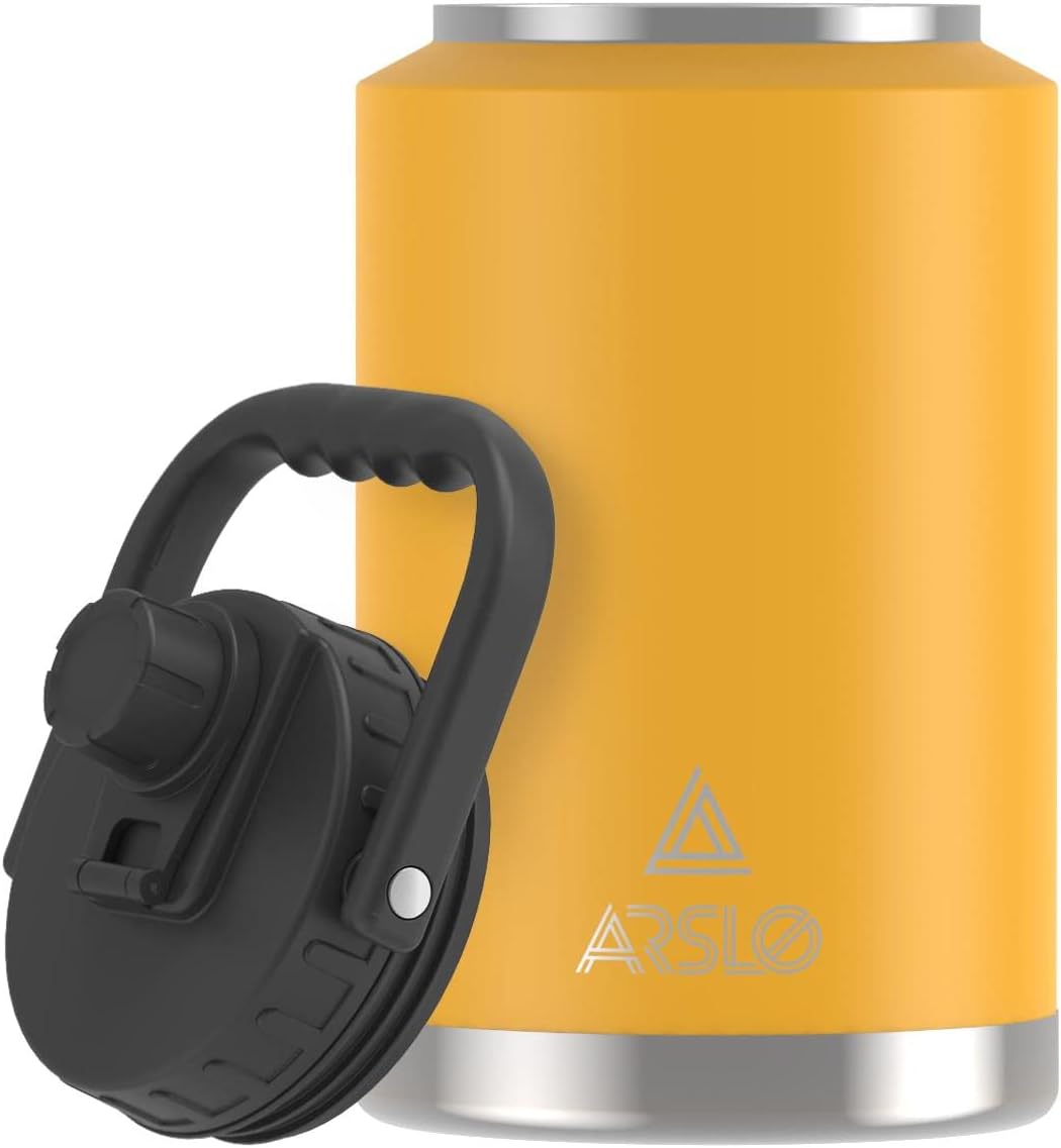 large Insulated Water Jug With Handle, One Gallon Insulated Water Bottle, 1 Gallon Stainless Steel Water Jug