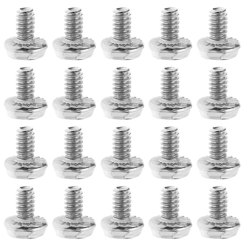 Create idea 100Pcs Toothed Hex 6/32 Screws Motherboard Mounting Screws 6/32 Hard Drive PC Case Screws Plated Steel Accessories for Computer Silver