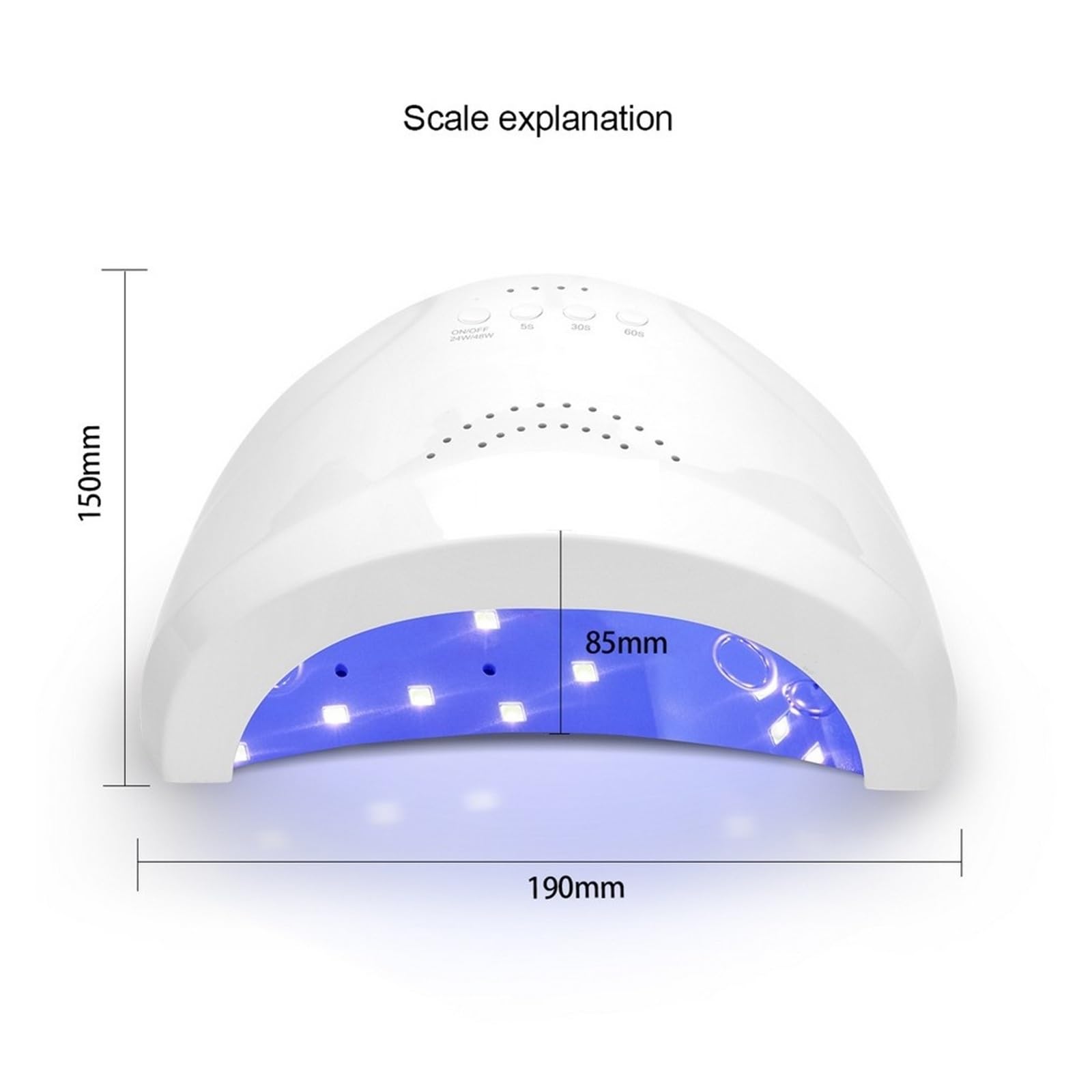 Lampa UV do paznokci, Lampa LED UV do paznokci 48W Profesjonalna lampa do paznokci LED Manicure Lampa UV Suszarka do paznokci do żelu UV Maszyna do paznokci żelowych LED Czujnik na podczerwień