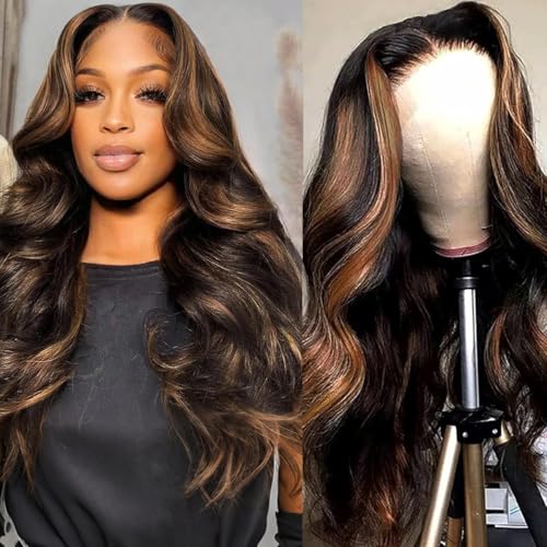 bobili 28 Inch Highlight Ombre Lace Front Wig Human Hair