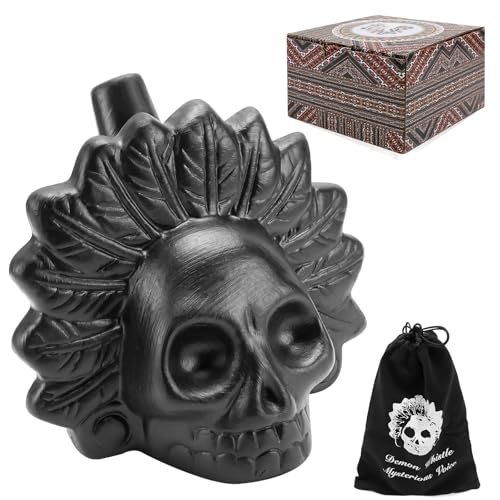 NCTNCX Aztekische Todespfeife Authentische Menschlich Klingende Schreie Aztec death whistle Schreiende Azteken-Kriegspfeife Real Screaming Aztec Death Whistle (Schwarz)