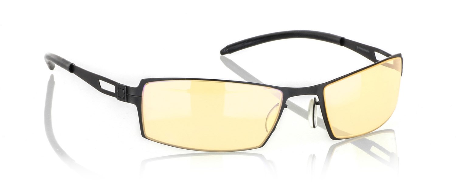 Gunnar Optiks G0005-C001Z SheaDog Full Rim Ergonomic Advanced Computer Glasses with Headset Compatibility and Amber Lens Tint, Onyx Frame Finish