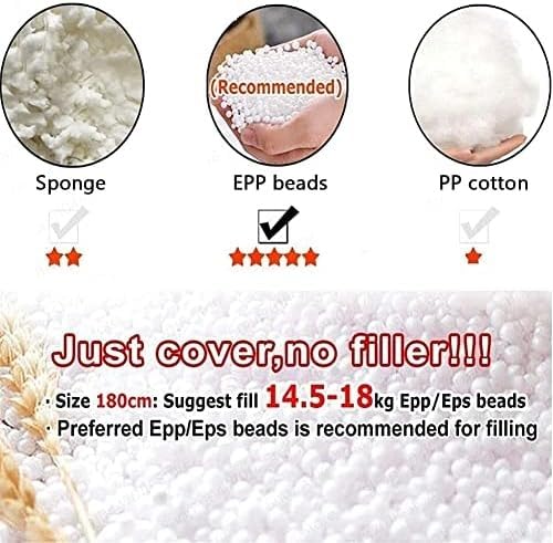 Puf de piel sintética para adultos, lujosa silla gigante de 5/6/7 pies, silla ultra suave (sin relleno) (A, 150 x 75 cm)