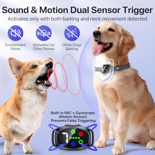 Dog-Bark-Collar-Smart-Bark-Collar-for-Large-Medium-Small-Dogs-Auto-Barking-Collar-with-4-Training-Modes-Rechargeable-Anti-Bark-Collars-for-Dogs-with-7-Adjustable-Sensitivity-Black