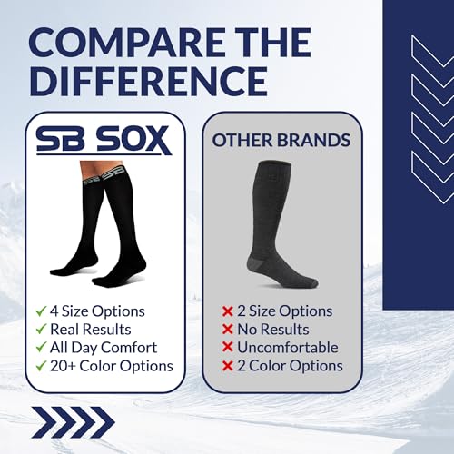 Image of SB SOX Compression Socks for Men & Women (20-30mmHg) - Best Compression Socks for Travel, Medical, Sports, Wide Calf Fit, and Daily Wear