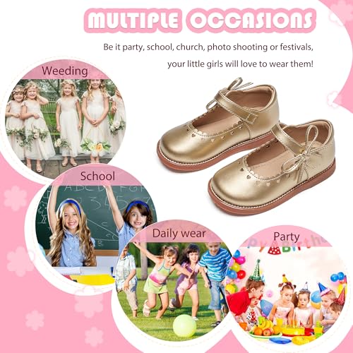 Image of Flaryzone Toddler Little Girl Mary Jane School Uniform Oxfords Flat Dress Shoes