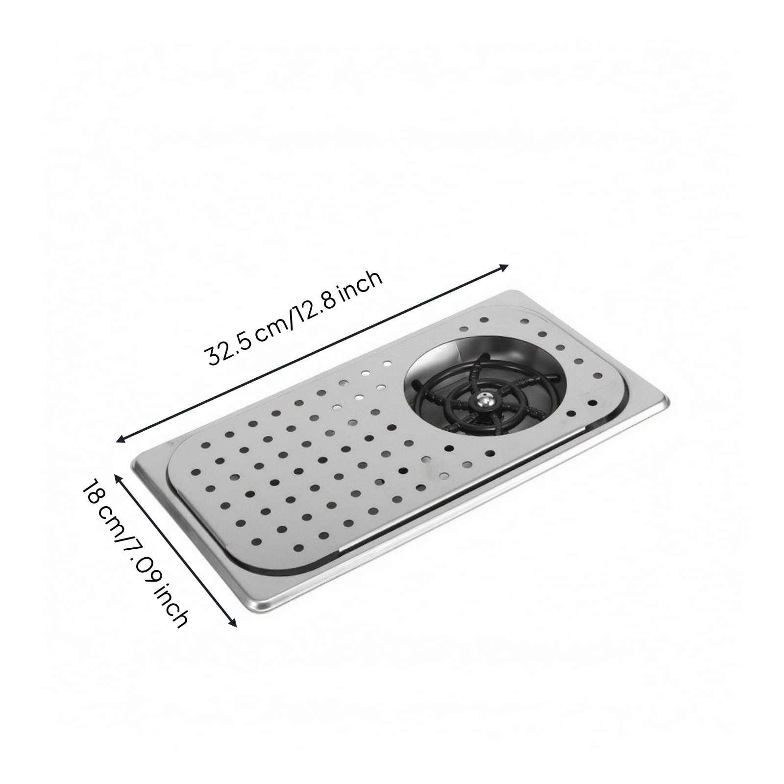 Sharplace Lavavajillas de Barra para Vasos Copas Tazas Vidrios con Rociador Fuerte Limpieza en Segundos Integración en Encimera Panel con Orificios para Drenaje, Plateado, Mediano