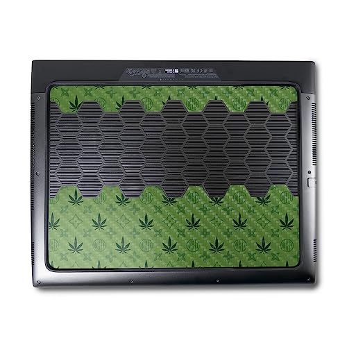 Image of MightySkins Carbon Fiber Skin Compatible with Alienware M18 R1 (2023) Full Wrap Kit - CBD Green | Protective, Durable Textured Carbon Fiber Finish | Easy to Apply & Change Styles | Made in The USA