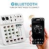 4 Channel Audio Mixer Mini, Sound Board Mixing Console with Digital USB Bluetooth 48V Phantom Power and Reverb, Small Sound Mixer Interface for Pc, DJ Mixer for Podcasting & Studio Streaming