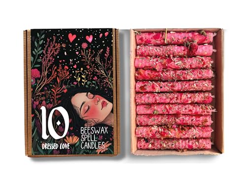 x10 Dressed Beeswax Spell Candles (Love)
