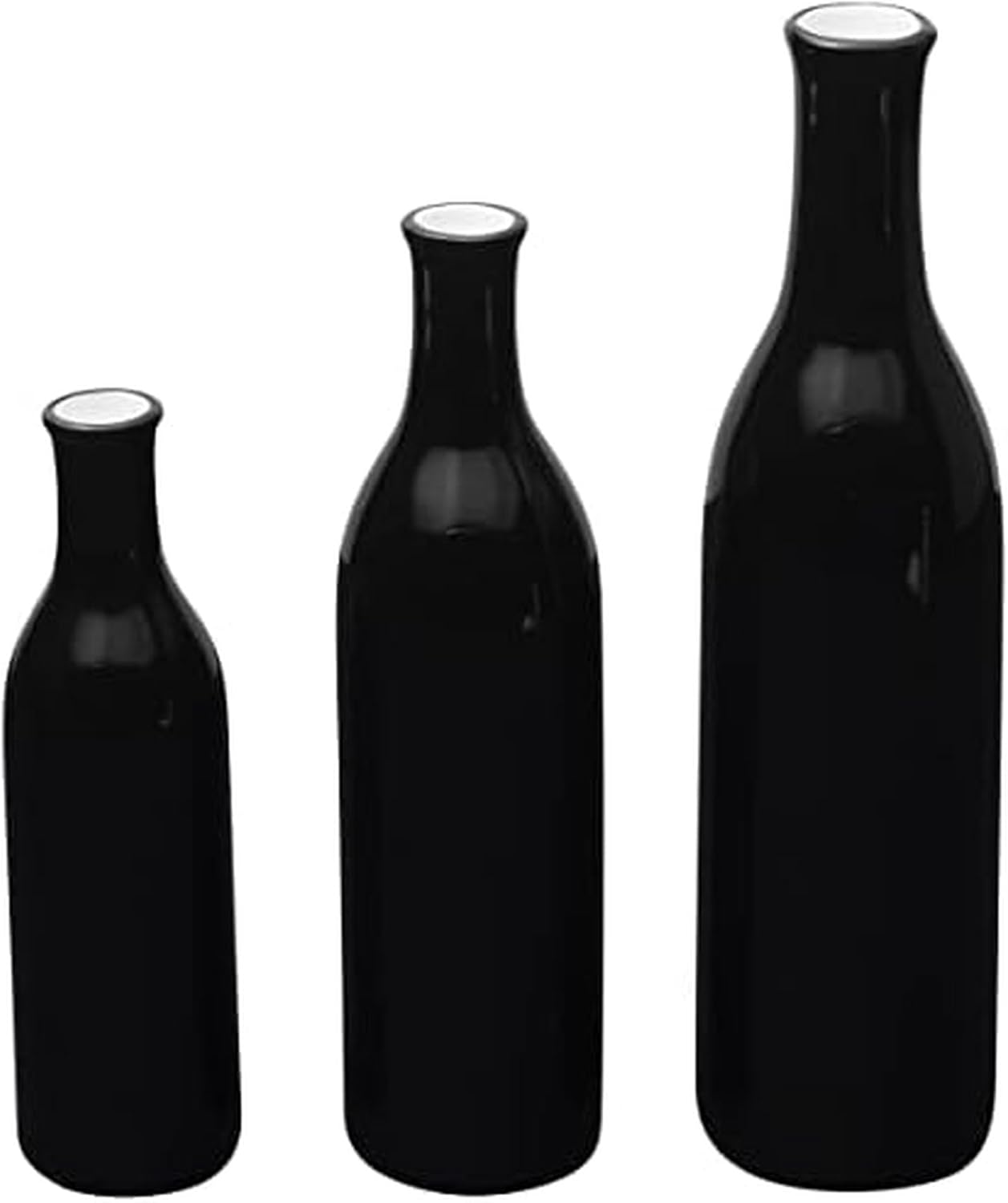 Scott Living Ceramic Shoulder Vases, Set Of 3, Black