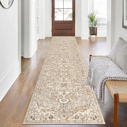 Pauwer Boho Hallway Runner Rug 2x10 Washable Entryway Area Rugs Non Slip Farmhouse Vintage Floor Mat Carpet Runner for Hallways Laundry Room Kitchen Bathroom Bedroom