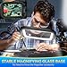 30X 10X Extra Large Floor Magnifying Glass with Light and Stand,60 LED Flexible Gooseneck Floor Magnifying Lamp with 5 Color Modes, 2-in-1 Lighted Magnifiers for Close Work, Sewing,Crafts, Painting