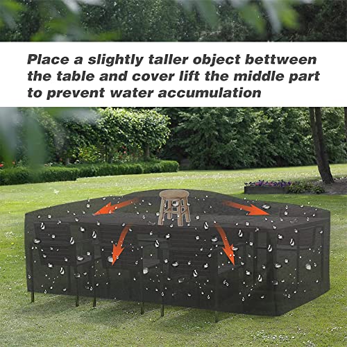 Petgrow Outdoor Cover Patio Furniture Set Covers Waterproof Rectangular Sectional Sofa Set Covers Outdoor Table And Chair Set Covers Water Resistant-74 Inch L X 47 Inch W X 27.5 Inch H #TOP5