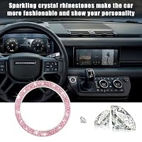Kewucn Bling Crystal Double Rhinestone Car Engine Start Decoration Ring, Sparkling Push Start Button Sticker, Key Ignition & Knob Ring Decoration, Bling Car Interior Accessory(Pink) — image 5