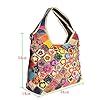 Segater® Mehrfarbig Floral Rind Leder-Umhängetasche für Damen, Vintage Rindsleder Handtasche Blumenmuster 3D Schultertaschen Damen Reisetasche mit Henkeltasche Patchwork bunte Geldbörsen Henkeltaschen #1