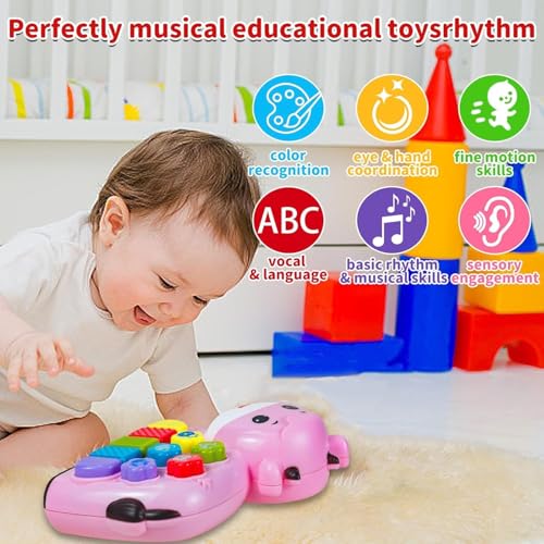 Image of Amitasha Musical Piano for Babies - Animal Voice Sound Toy Piano with Colorful Keys, Animal Shape Activity Toy for Kids with Light & Sound, Early Learning Toy for Toddlers (Random Color)