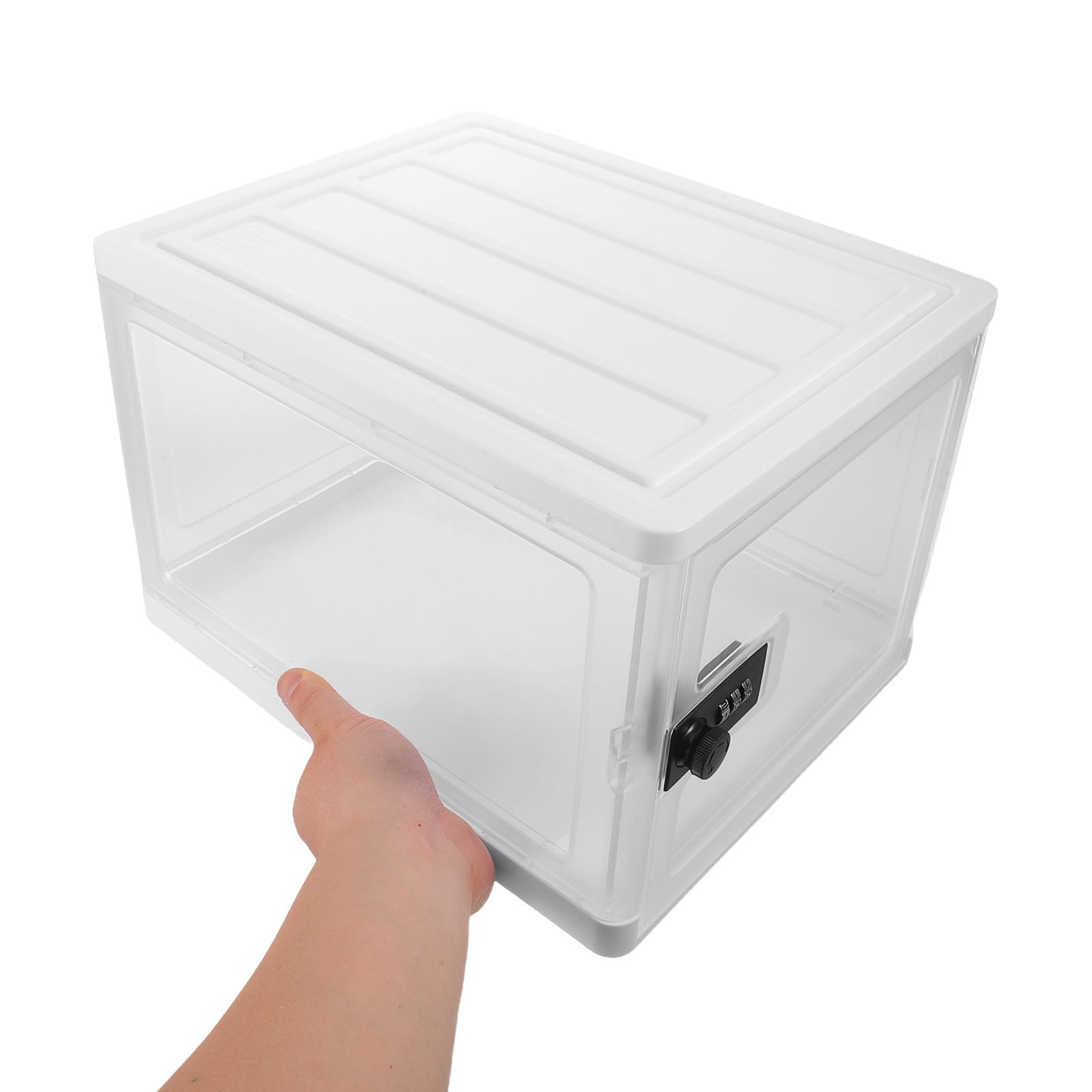 PRETYZOOM Verschließbare mit Sicherem Verschluss Aufbewahrungsbox für Lebensmittel mit Schloss Robuste Kunststoffbox für Kühlschrank und Medikamentenaufbewahrung