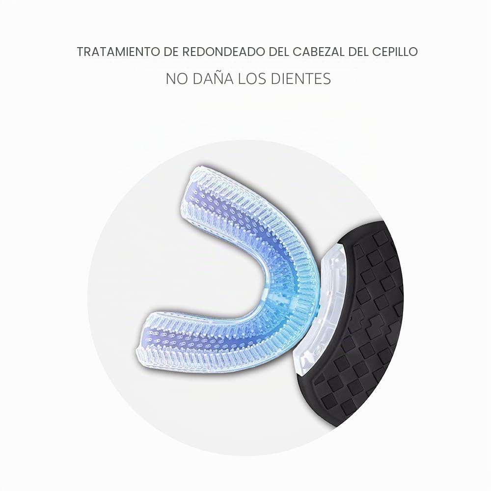 Cepillo de Dientes Ultrasónico Automático, Cepillo de Dientes Eléctrico Ultrasónico 360° para Adultos (Negro)