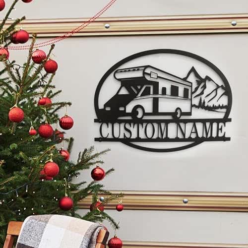 Amazon.com: Personalized Signs Metal Camper RV Monogram, Wall Art ...