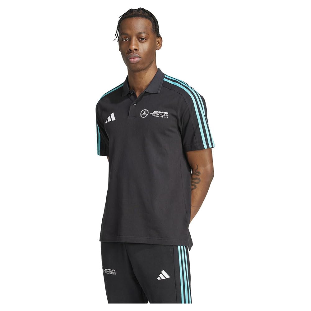 adidas Mens Mercedes - AMG Petronas Formula One Team DNA Polo Shirt T-Shirt S Black/White