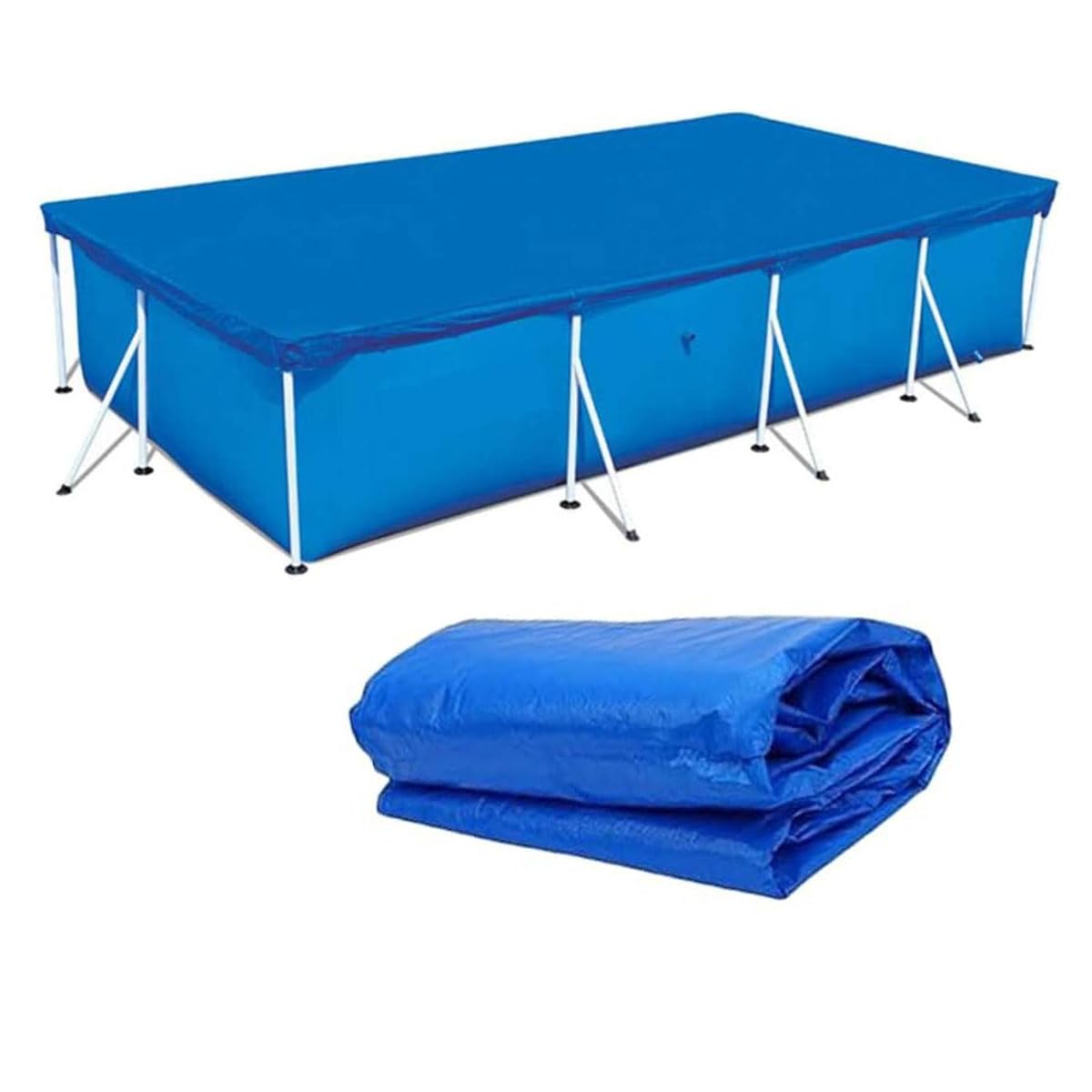 Rectangle Pool Cover, Outdoor Swimming Pool Covers, Foldable Pool Cover Protector for 400 * 211CM/13.12 * 6.92FT Frame Pools, Swimming Pool Solar Covers for Inflatable Family Pool